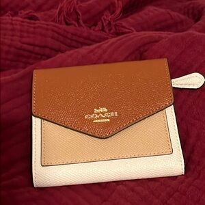 Coach tri fold leather wallet